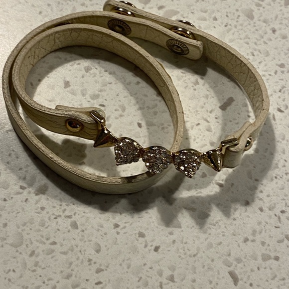 GORJANA leather bracelet stud heel gem lot wrap stack layer - Picture 2 of 6